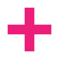 Pink Plus Icon. Pink Plus Cross Symbol, Medical First Aid Pharmacy Logo, Sign PNG.