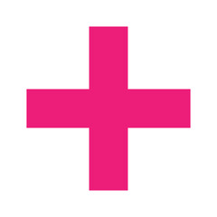 Pink Plus Icon. Pink Plus Cross Symbol, Medical First Aid Pharmacy Logo, Sign PNG.