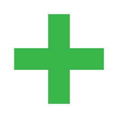 Green Plus Icon PNG. Green Cross, Plus Symbol Medical First Aid Sign Logo.