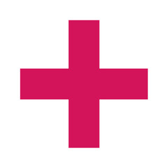 Pink Plus Icon. Pink Plus Cross Symbol, Medical First Aid Pharmacy Logo, Sign PNG.