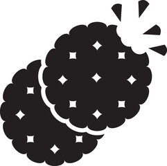 Simple graphic icon of two forest pinecones