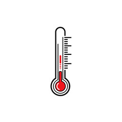 Thermometer Logo &ndash; Vector Symbol of Health Monitoring