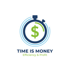 Obraz premium Time Money Logo – Vector Symbol of Finance and Efficiency
