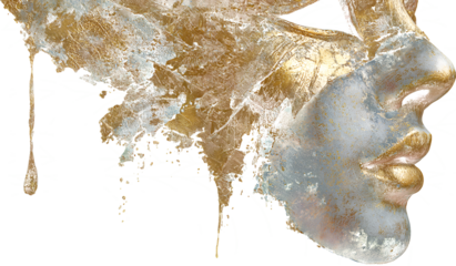 Golden mask transparant background,png ai generative