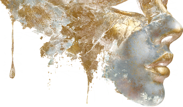 Golden mask transparant background,png ai generative