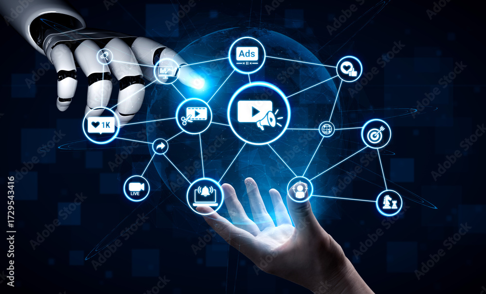 Poster artificial intelligence enhances video marketing by generating personalized content. ai analyzes dat