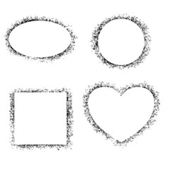 Basic Geometric and Heart Shape Icons Set