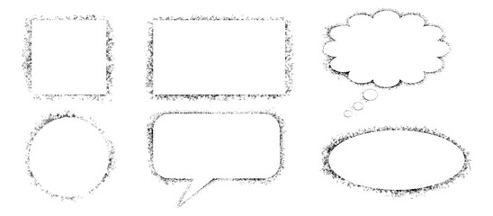 Grunge Frame and Speech Bubble Shapes Set
