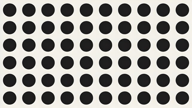Black and White Polka Dot Seamless Pattern on White Background