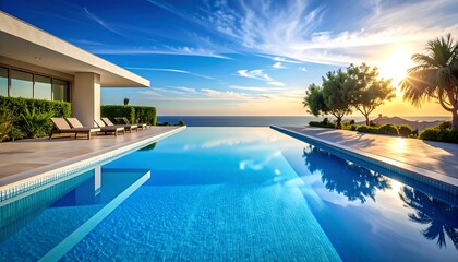 Luxurious infinity pool overlooking the ocean