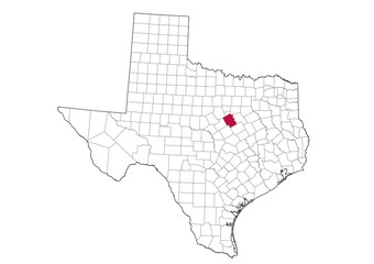 Location Of Bosque County in Texas Map, USA