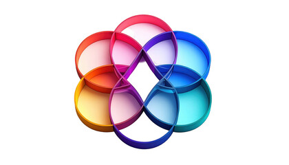 Colorful geometric shapes with layered and intersecting curves, forming an abstract visual composition.