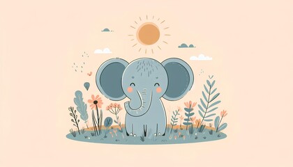 cute elephant animal illustration