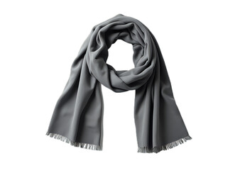Gray Silk Scarf on Black Background