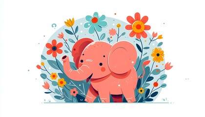 cute elephant animal illustration
