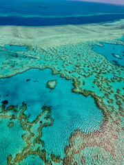 Stunning aerial view of turquoise coral reef.
