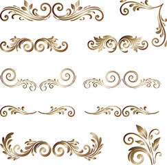 Flourish decorative element. Elegant curls. Can be used as a frame or border
