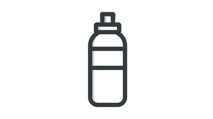 Simple line drawing of a spray bottle.  It's a dark gray outline on a white background, depicting a vertical bottle with a spray nozzle top.  The bottle has a simple 