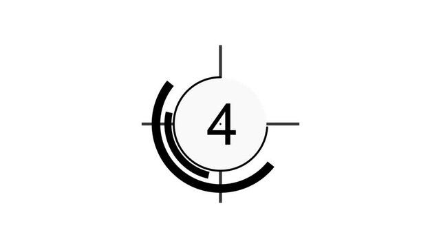 Minimalist 10 second countdown timer animation with modern target graphic overlay.