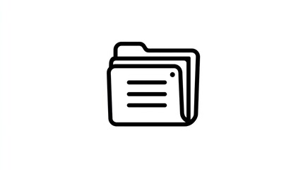 A minimalist line-art icon depicting a folder containing multiple documents, suggesting organization and data storage