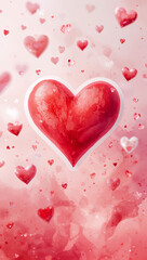 red heart background illustration