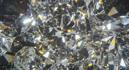 Sparkling Clear Diamonds with Brilliant Facets and Reflective Surfaces for Luxury Jewelry and Fine Accessories