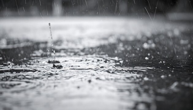 Fototapeta Rain drops on wet asphalt