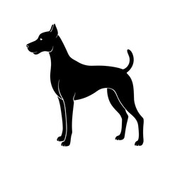 dog standing silhouette on white background