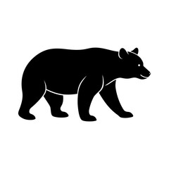 bear walking silhouette on white background