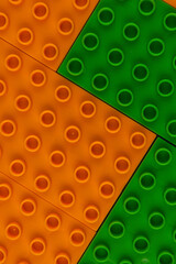 Fototapeta premium Colorful Lego bricks arranged on a surface for creative building