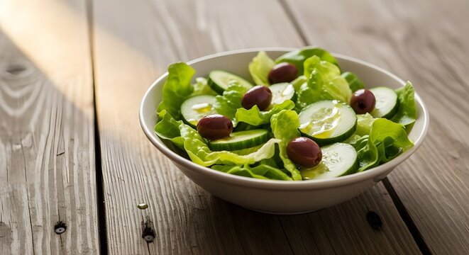 Fresh Green Salad with Olive Oil