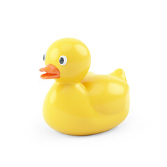 3d illustration of a yellow plastic duck