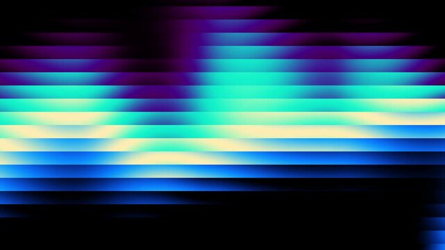 Cyclic 3D animation. Abstract minimalist loop background divided into diagonal black glossy stripes with reflection. Transforming blue and black gradient