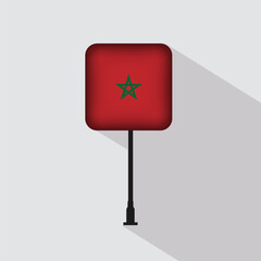 Morocco Flag Pole Vector Illustration