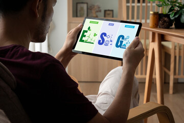 ESG environmental social governance policy for modish business to set a standard to achieve high ESG score