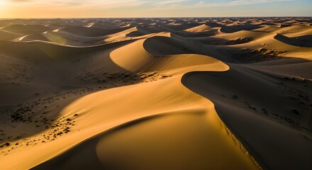 Drone Shot of Desert Dunes