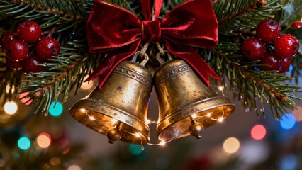 A Christmas tree adorned with shimmering ornaments under warm, glowing fairy lights. Christmas, Christmas Tree, Merry Christmas, Christmas Background, Christmas Lights