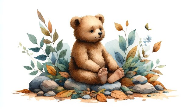 Beautiful and cute animal and leaf artwork