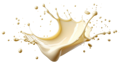 Creamy milk splash explodes outwards