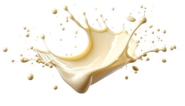 Creamy milk splash explodes outwards