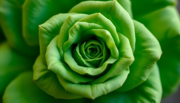 Green rose close-up. Unique green rose. Macro shot of a rare decorative flower.