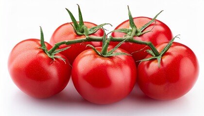 Red Ripe Fresh Tomatoes Isolated On White Background