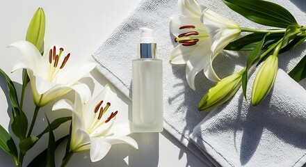 Elegant Skincare Bottle Display With