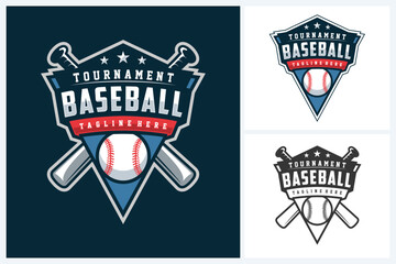 Baseball logo icon sport design vector template, baseball tournament logo badge design vector illustration, baseball icon sport emblem vector