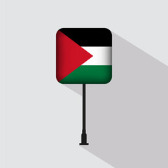 Palestine Flag Pole Vector Illustration
