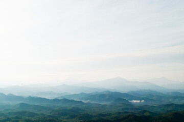 Obraz premium Aerial view of Brekeh Hill,Ipoh during sunrise