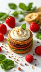 Miniature Dessert Burger with Strawberries