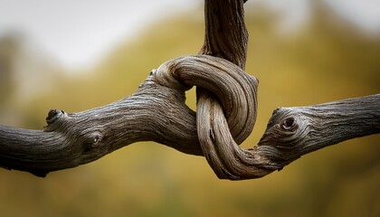Fototapeta premium Thick And Knotted Branch Against A Bright Background Isolated Nature