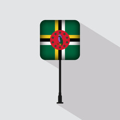 Dominica Flag Pole Vector Illustration