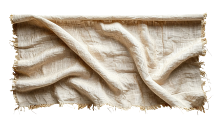 Folded cream-colored linen textile